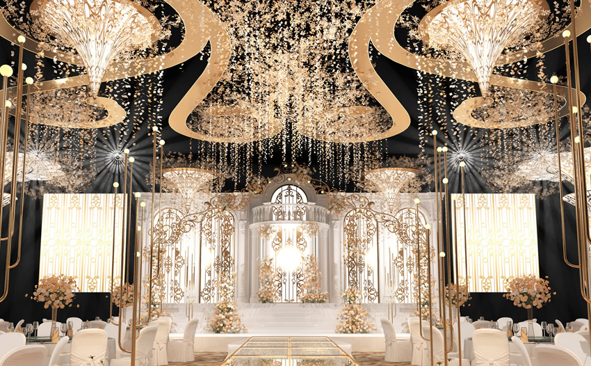 荣县花木兰喜事汇金色大厅效果展示